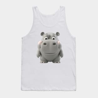 Hippo Cute Adorable Humorous Illustration Tank Top